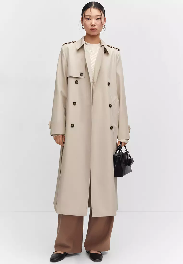 One button hotsell trench coat