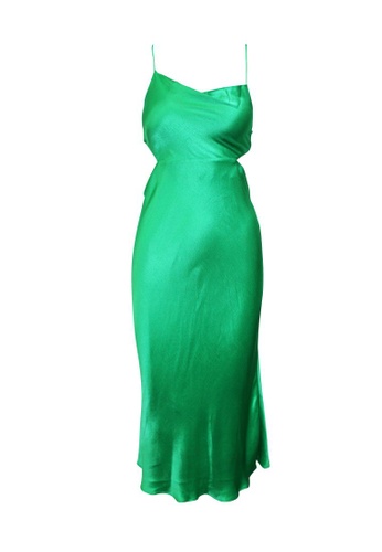 Bec and bridge green silk dress clearance