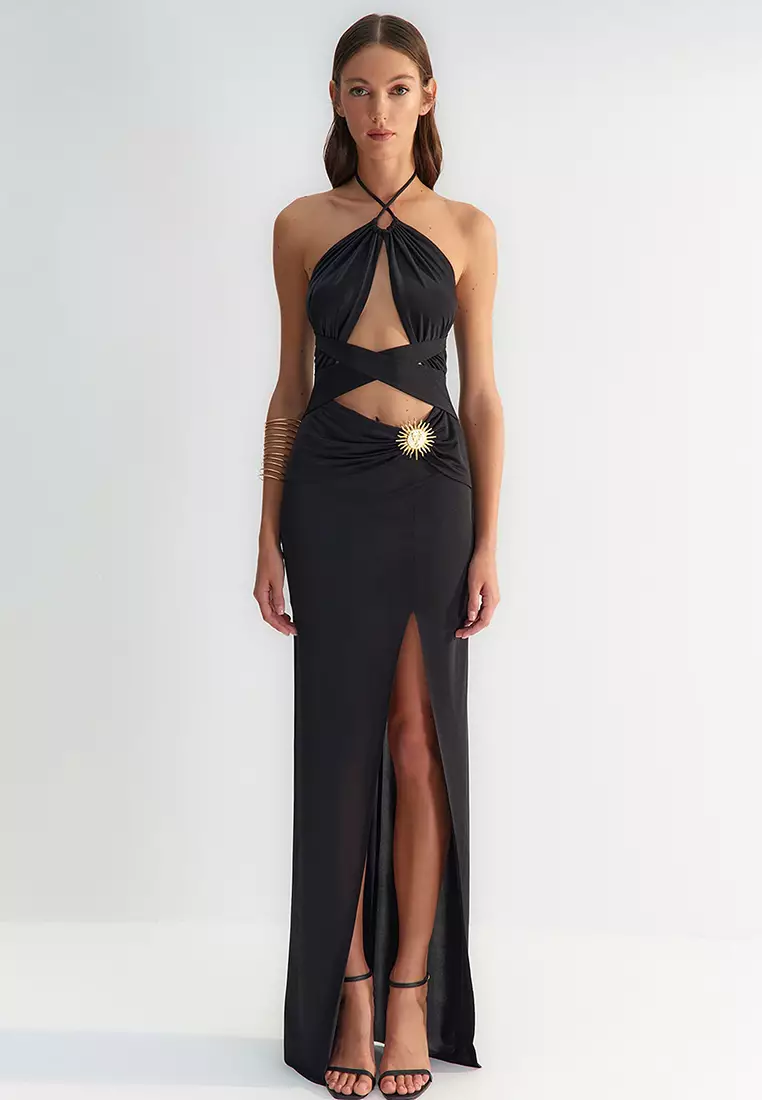 X Zeynep Tosun Evening Dress with Accessory