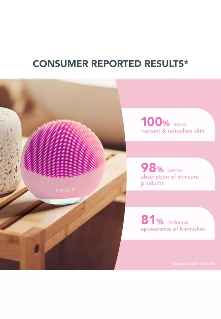 FOREO LUNA 4 mini Smart Dual-Zone Facial Cleansing Device for All Skin Types - Pearl Pink