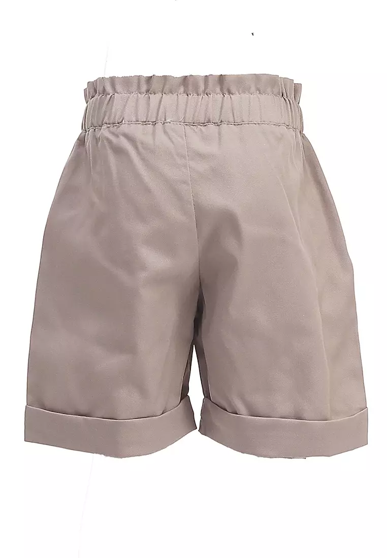 Milly Celana Pendek Casual Anak Perempuan Variasi Tali Kid Short Pants Material Cotton ORIGINAL - Cream