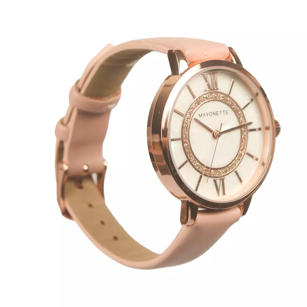 Mayonette Luxury Palmer Women Watches Strap Pu Korean Style Jam Tangan Wanita - Pink