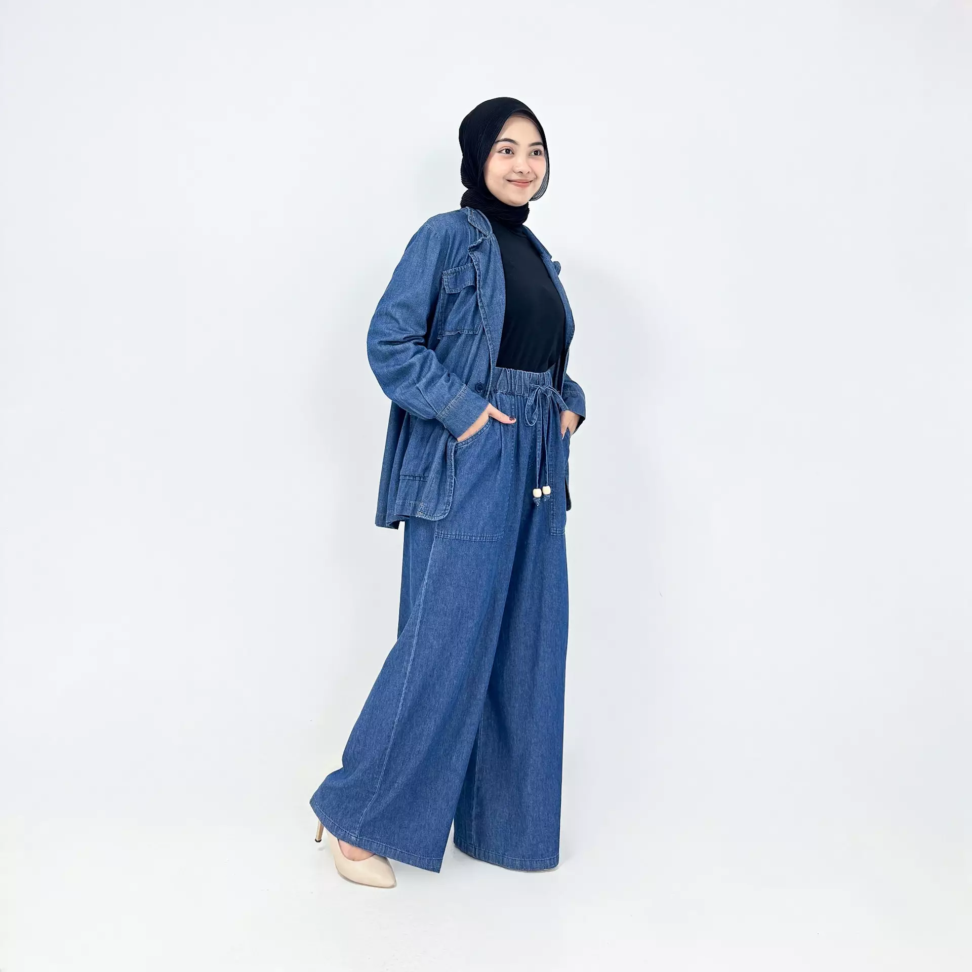 Meiza Set Denim Pants DARK BLUE