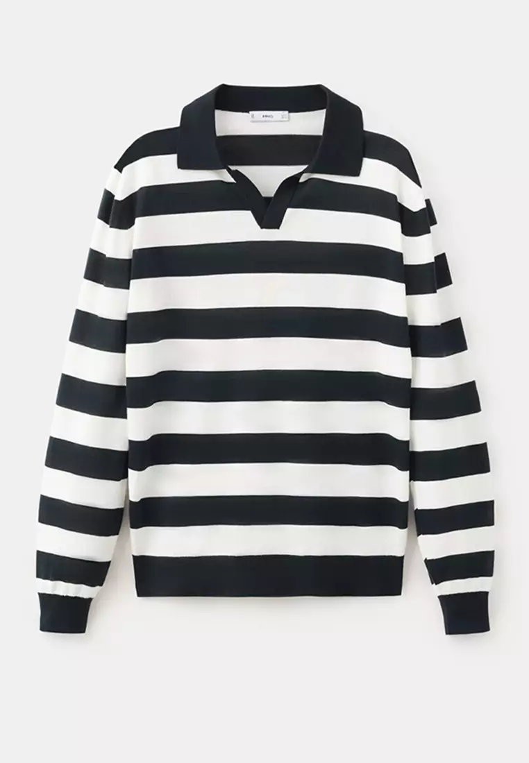 100% Cotton Fine Knit Polo Sweater