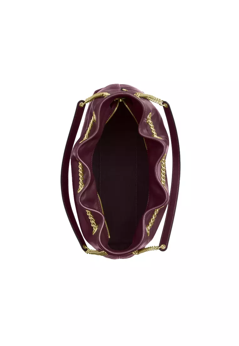 EVELYN 女士單肩包深酒紅色CCZ79