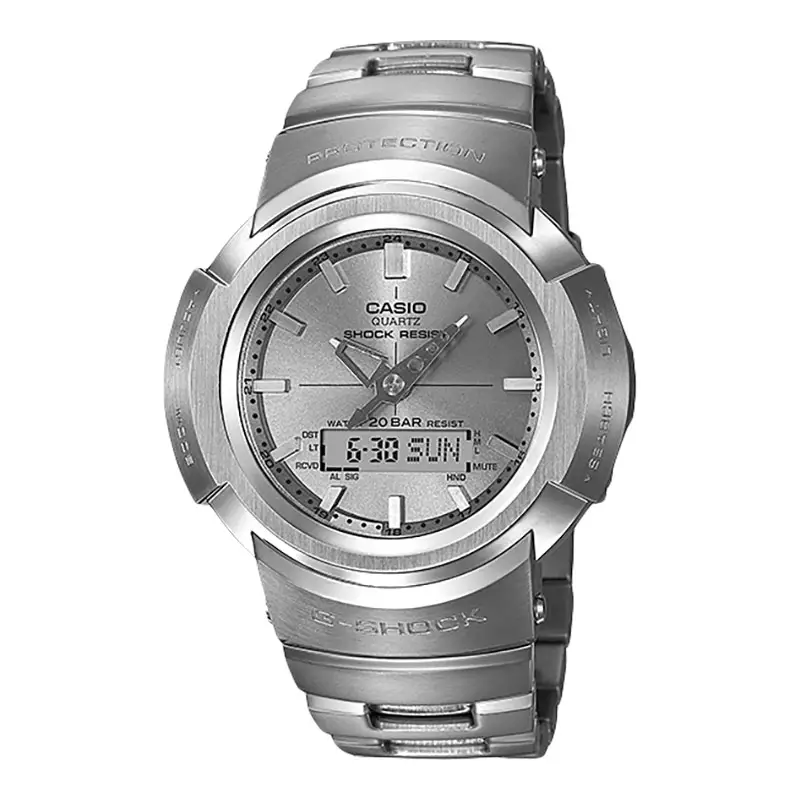 Jam Tangan Pria Casio G-Shock AWM-500D-1A8DR Full Metal Tough Solar Digital Analog Dial Stainless Steel Band