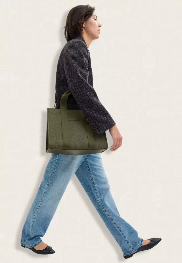 Coach Smith Tote Bag In Signature Jacquard Olive Drab