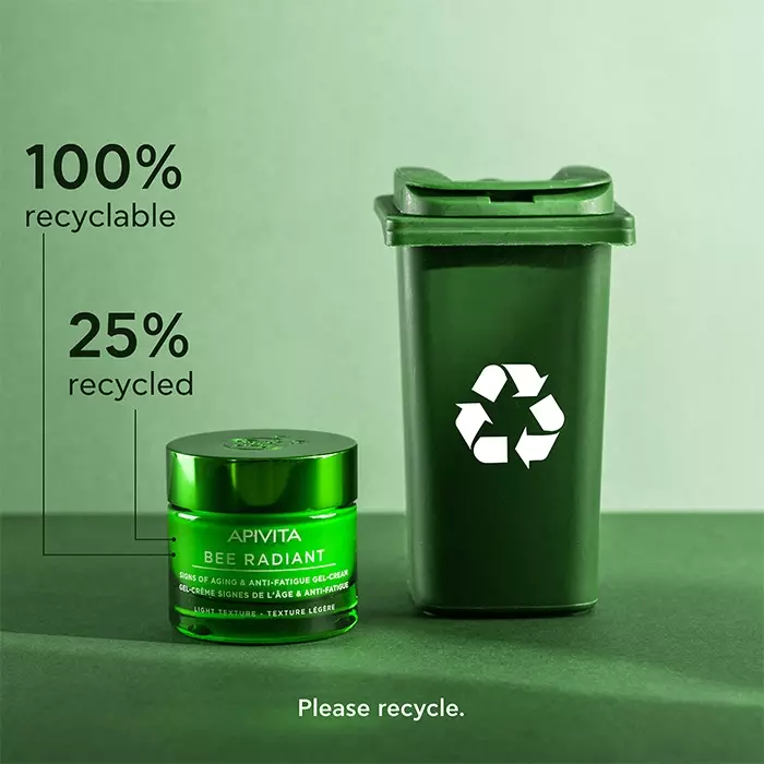 Apivita Bee Radiant Signs Of Aging & Anti-Fatigue Gel-Cream | Light Texture 50 ml - Krim Moisturizer Wajah untuk Early Anti Aging untuk Wajah Glowing Alami