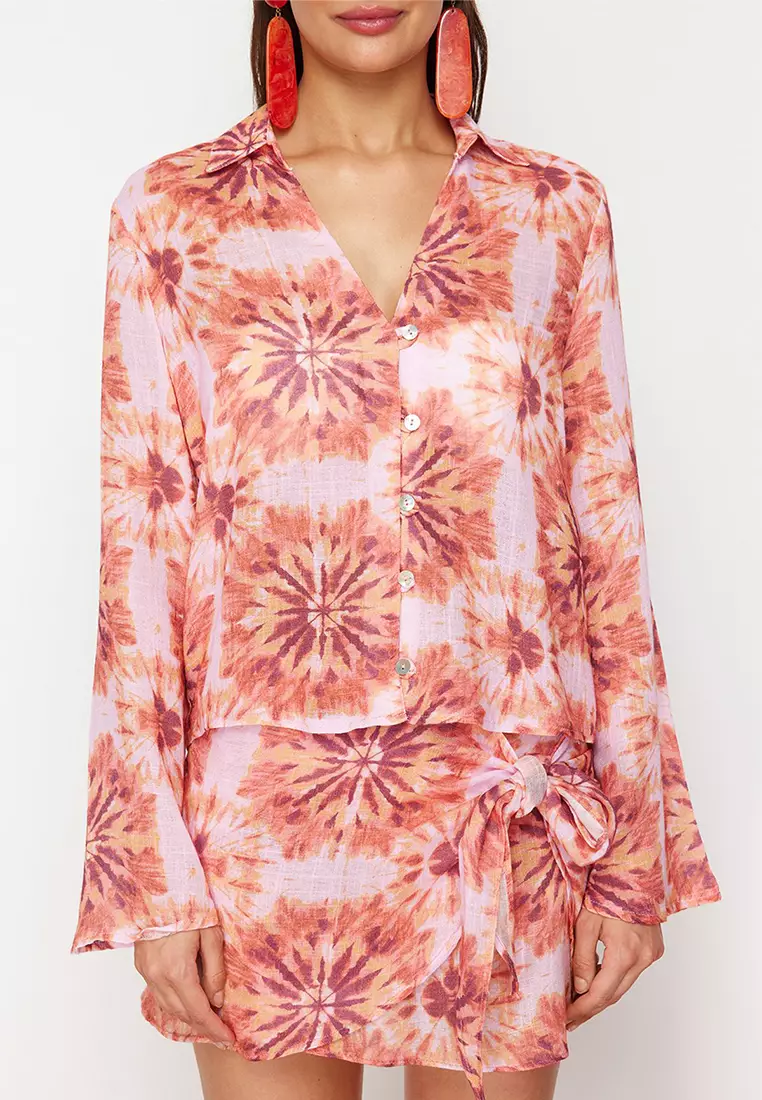 Patterned Crop Shirt