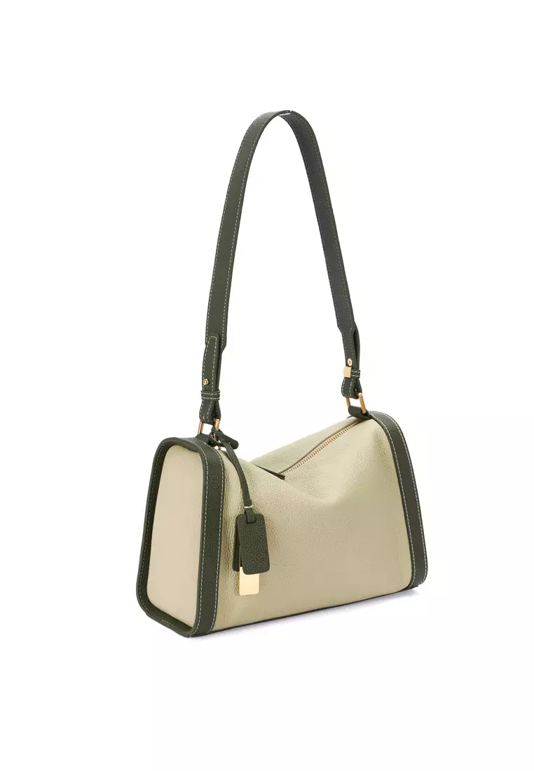 Women's Leather Color Contrast Crossbody Bag
