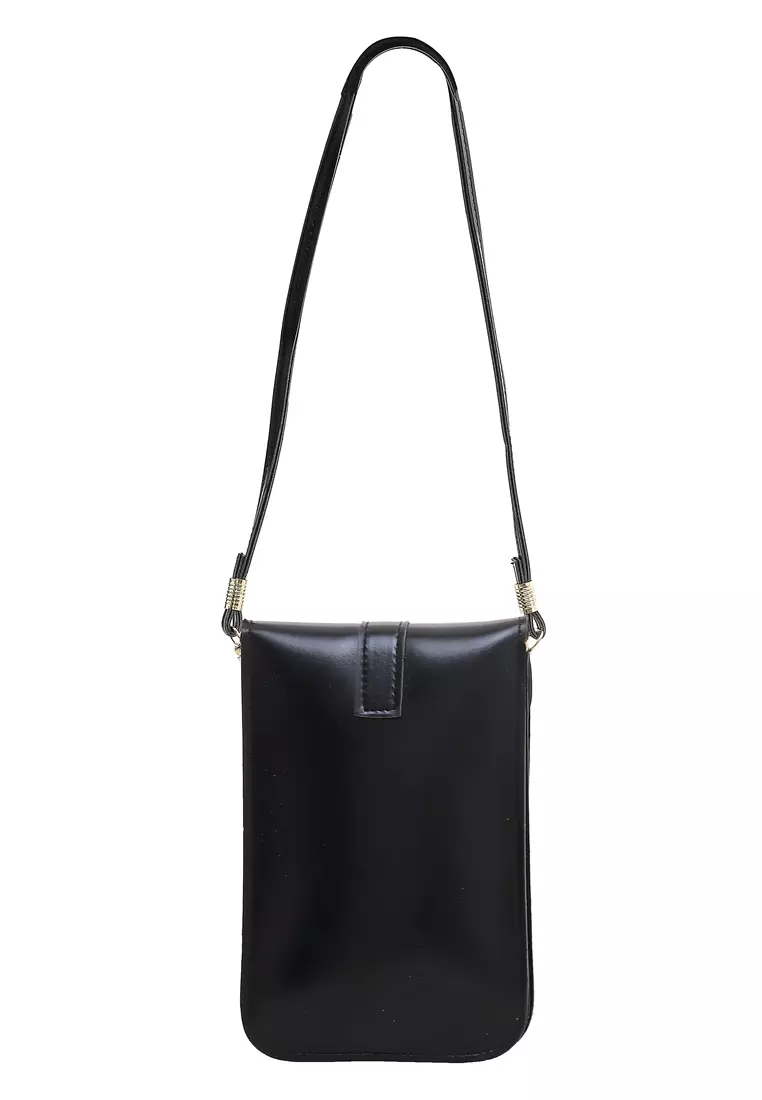 Werlyn Tas Selempang Mini Wanita Smartphone Pouch Material Leather Kulit ORIGINAL - Black