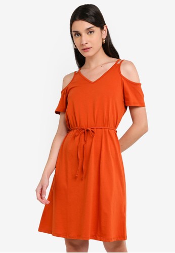 Jual Lc Waikiki Short Sleeve V Neck Dress With Back Detail Original Zalora Indonesia
