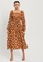 The Fated brown Floreto Midi Dress DD72CAAB47AEFAGS_1
