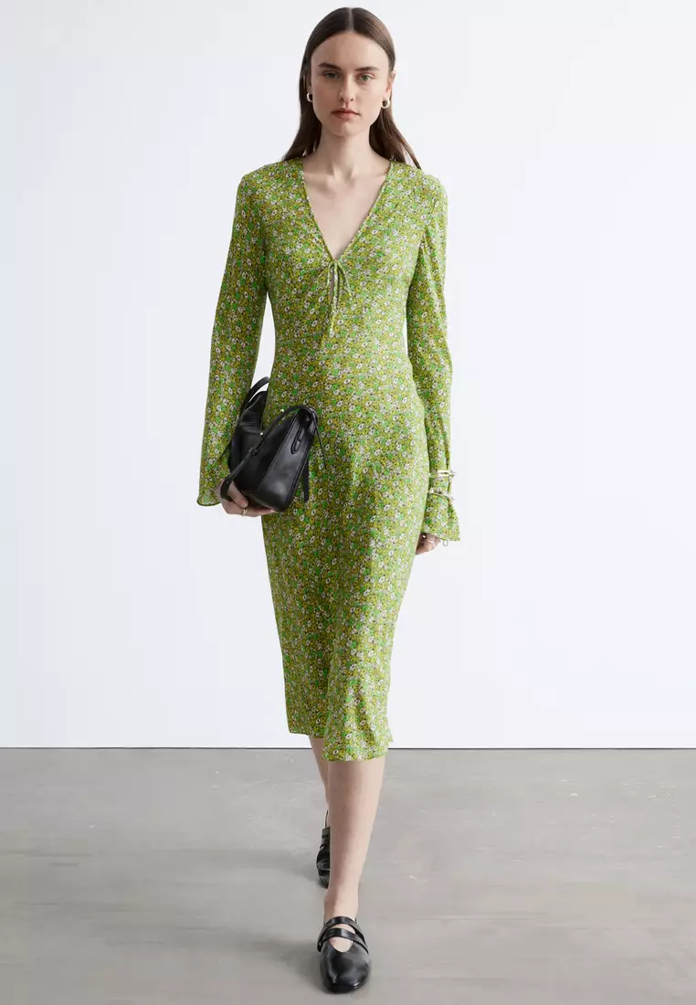 Buy & Other Stories Floral V-Neck Midi Dress 2026 Online | ZALORA