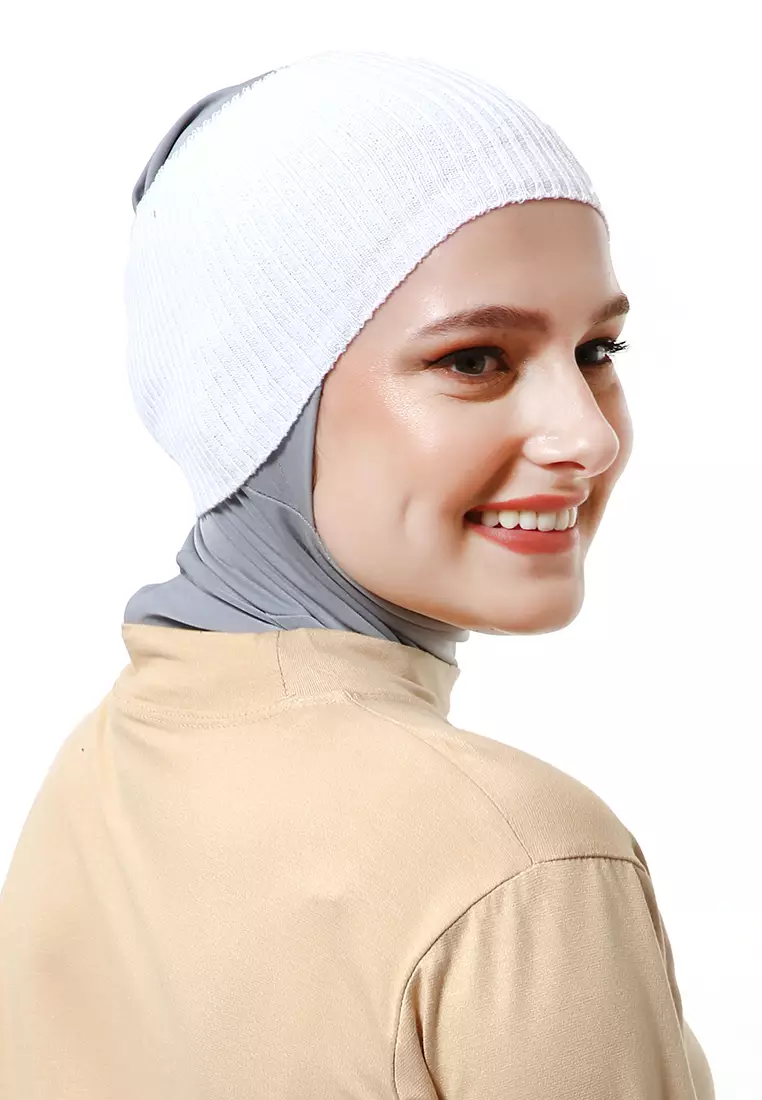 Irma Ciput Muslimah Wanita Motif Polos Simple Fashion Women - White
