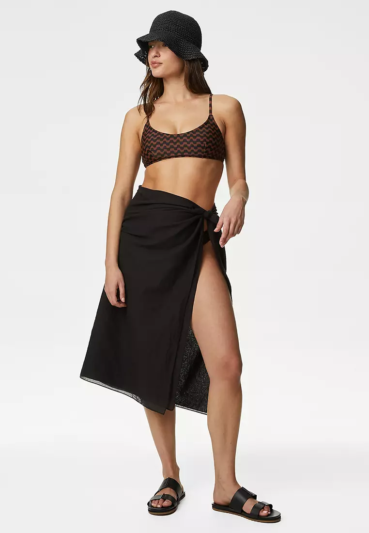 Printed Padded Scoop Neck Bikini Top