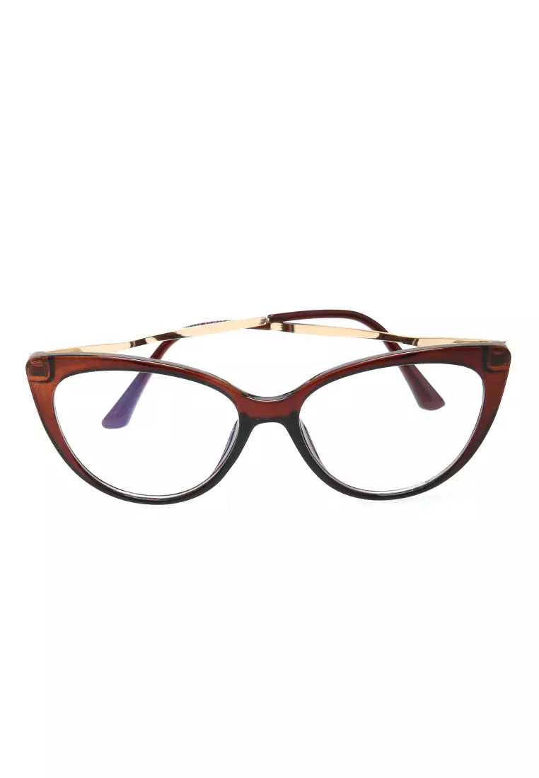 Kiano Kacamata Wanita Anti Radiasi Glasess Frame Material Plastic ORIGINAL - Brown
