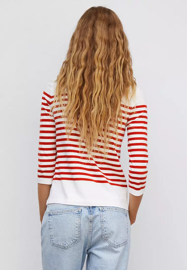 boat neck striped t shirt