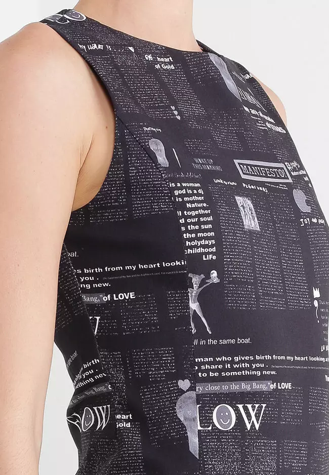 Lea Short Slim Newspaper Dress