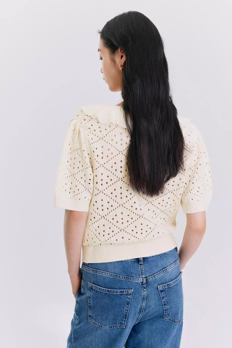 Flounce-trimmed cardigan