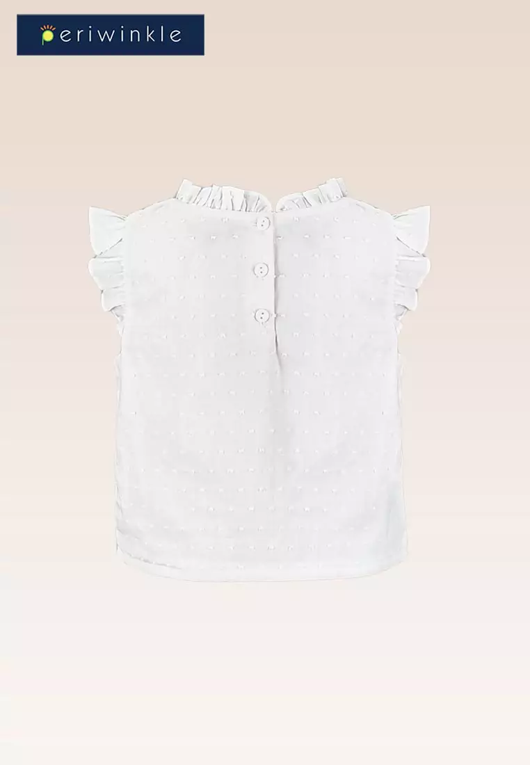 Dixie Girls White Sleeveless with Ruffles Top