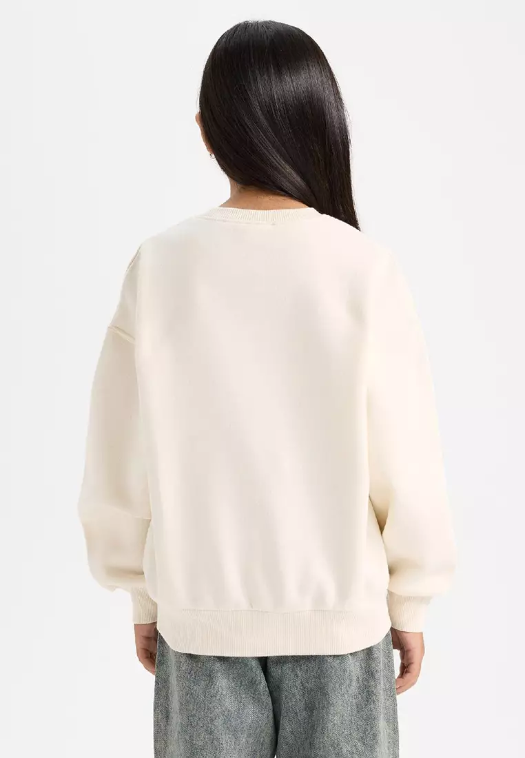 Relax Fit Crew Neck Printed Sweatshirt