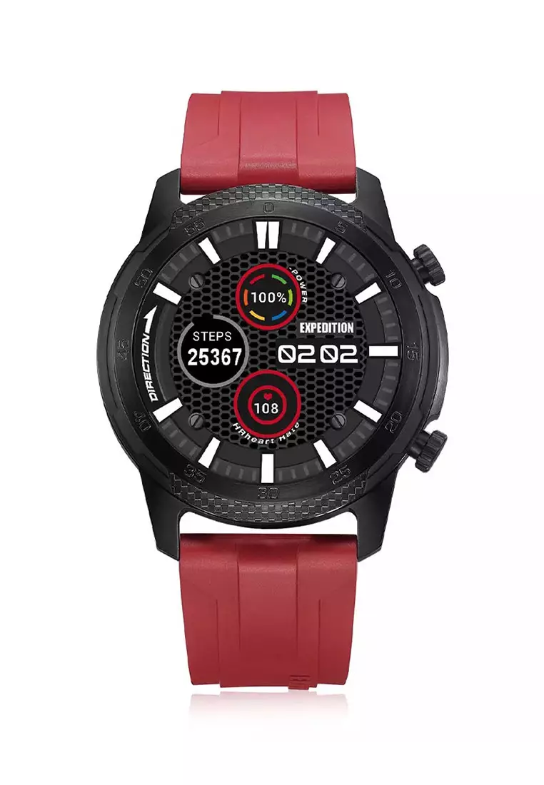 Jual Expedition Expedition Jam Tangan Pria Red Black Rubber Strap