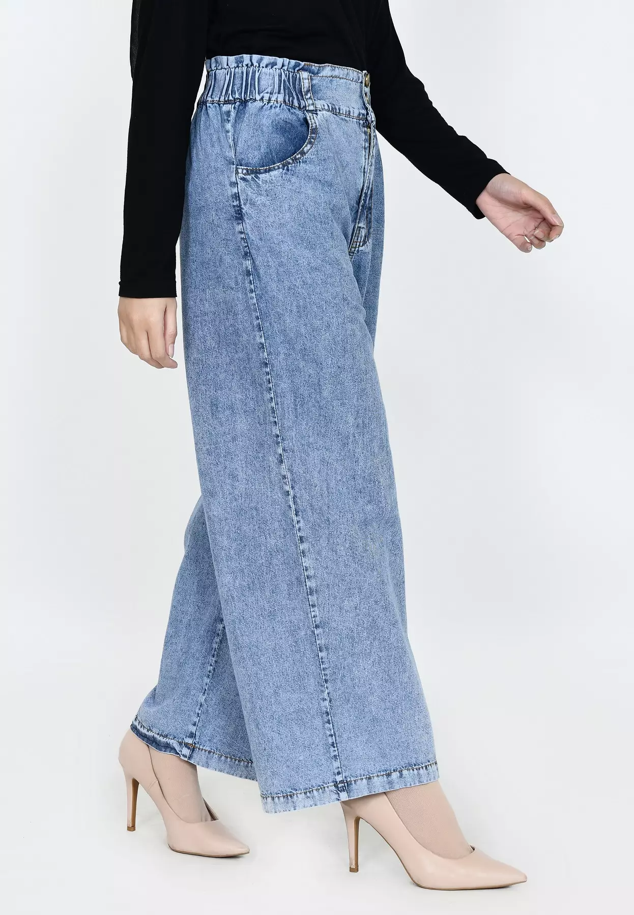 Celana Panjang Jeans High Waist SNOW BLUE