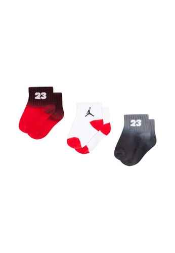 Jordan red Jordan Unisex's 3 Pieces Grip Ankle Socks (2 - 4 Years) - Gym Red 89EE0KA9330DAEGS_1