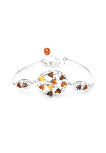 Millenne silver MILLENNE Multifaceted Baltic Amber Mulitple Studded Circular Silver Bracelet with 925 Sterling Silver 19F21ACE21AC74GS_1