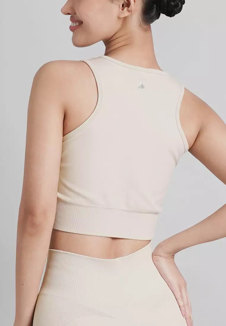 London Collection: Seamless Padded Active Halter Cropped Top