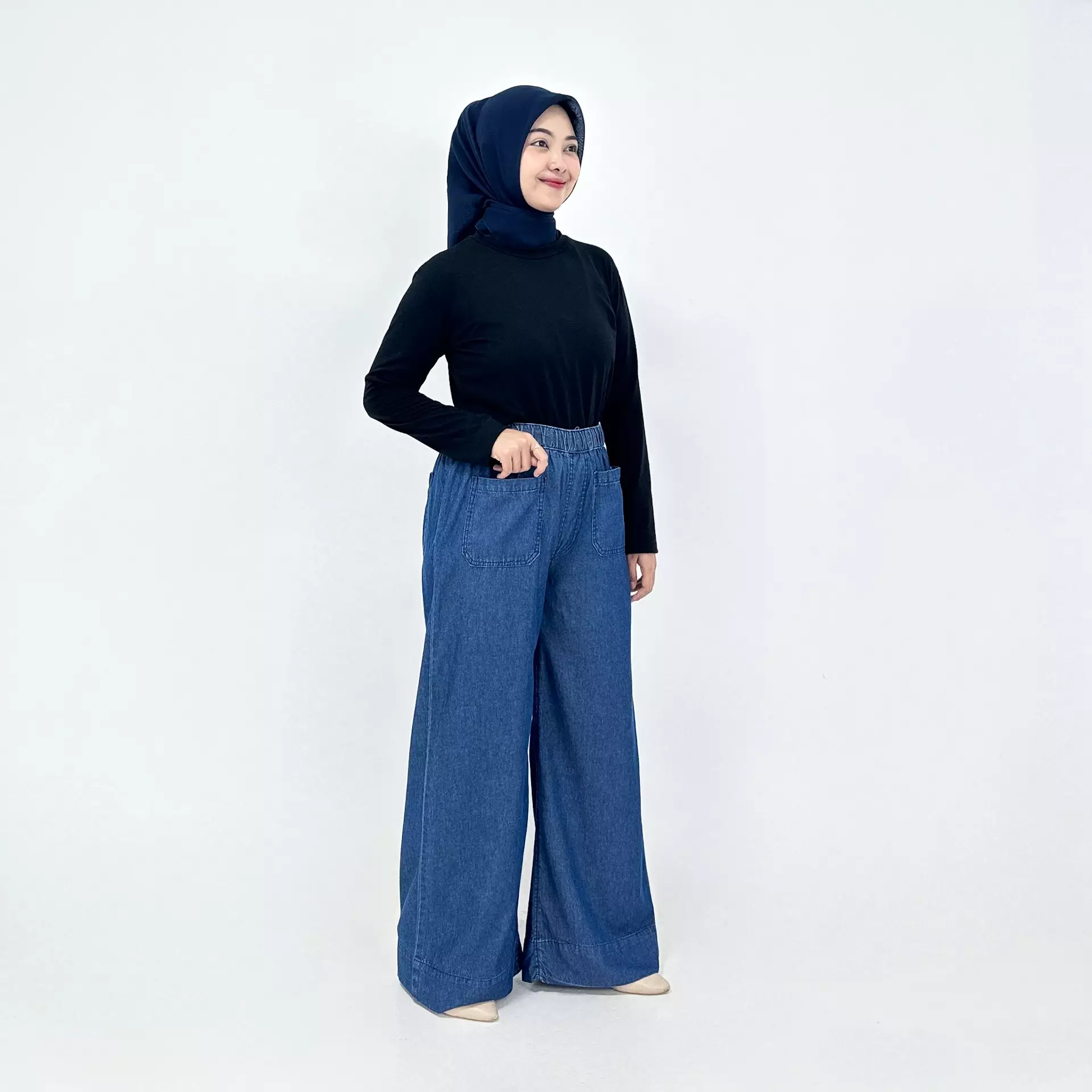 Celana Panjang Wanita Palazzo Denim Isyana