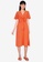 ZALORA BASICS orange Tie Detail Fit and Flare Dress 05131AA08F98B3GS_1