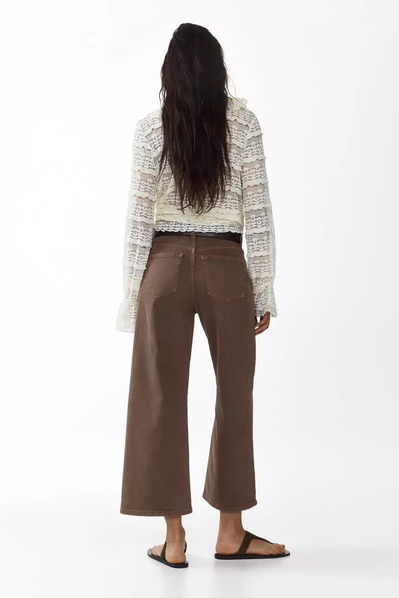 Wide High Waist Ankle Jeans