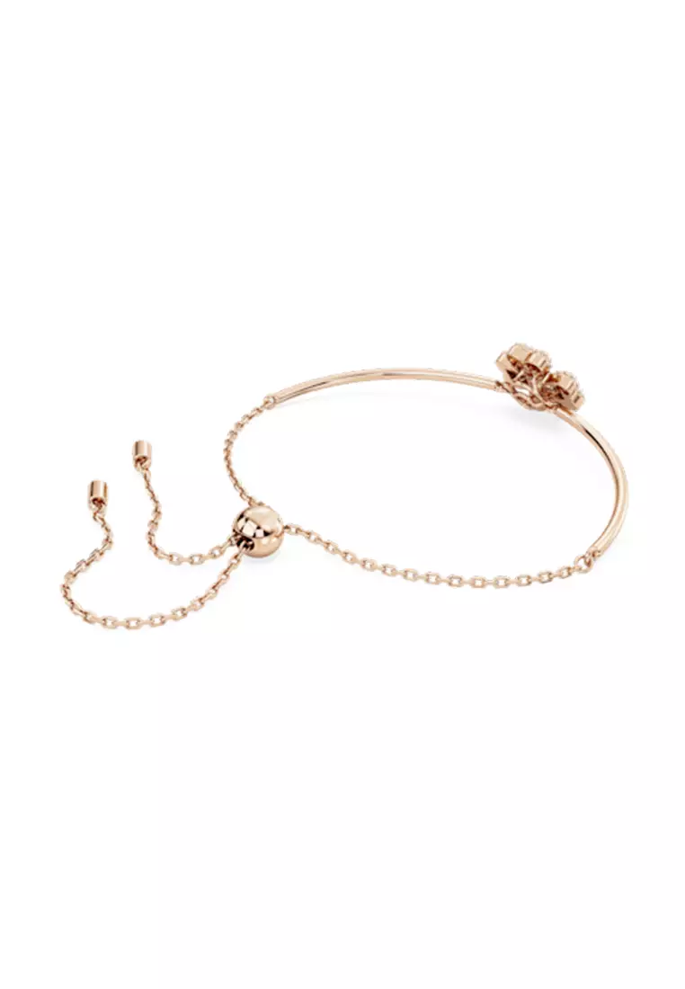 Idyllia Bracelet, Clover, White, Rose Gold-Tone Plated