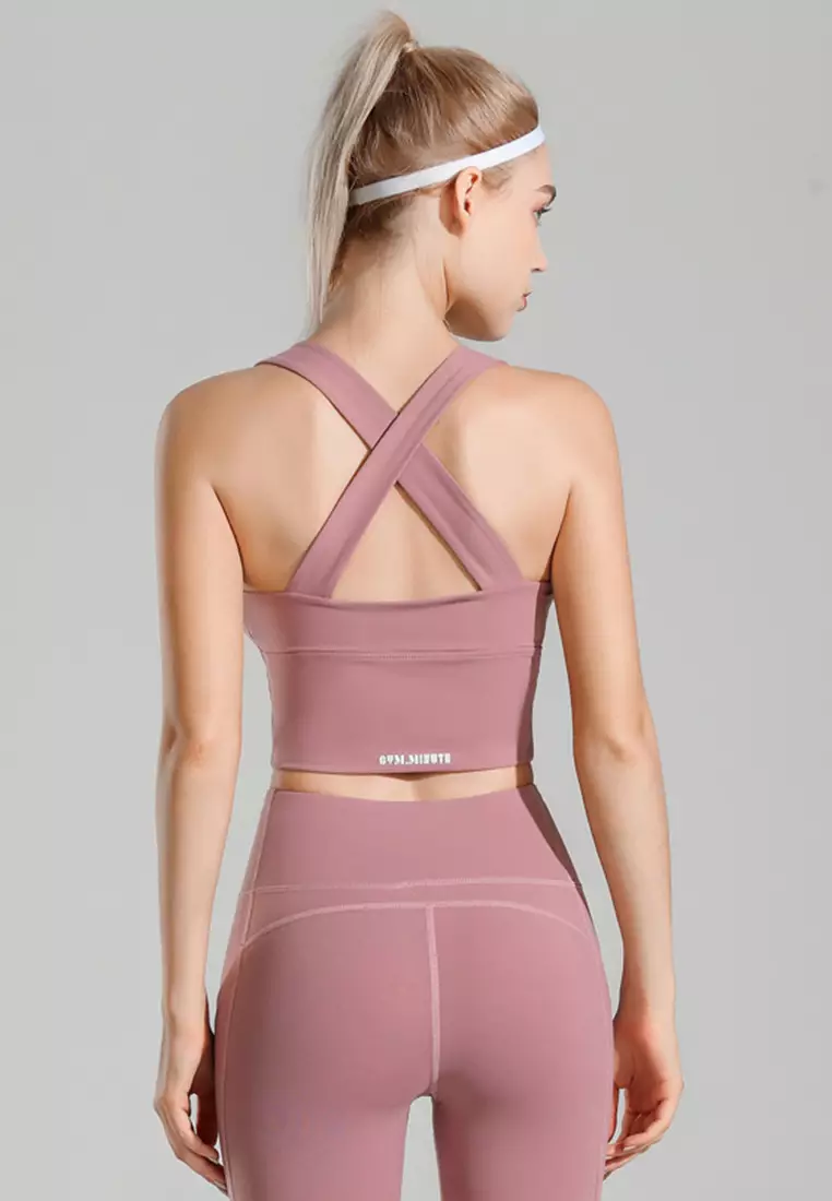 2pcs Striped Yoga Sets, Triangle Sports V-neck Sports Bra & Briefs, Women's  Activewear