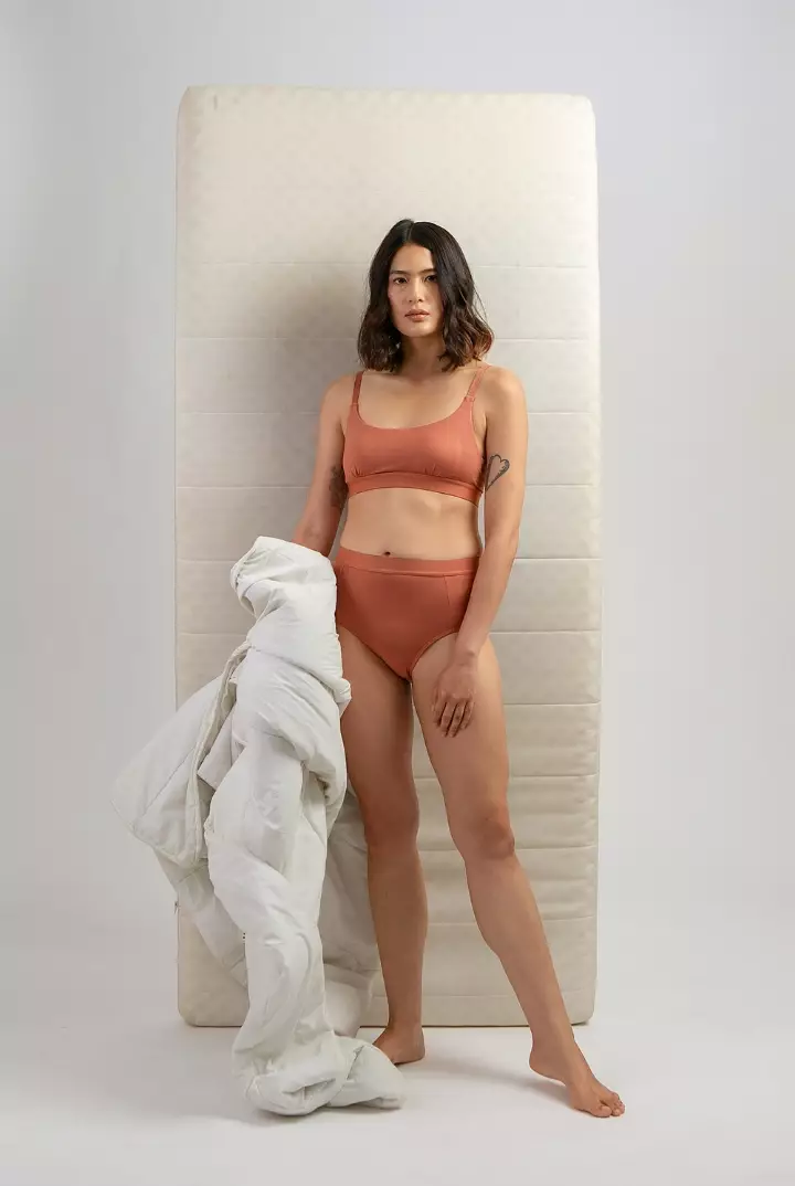 Bra BH Padded Tanpa kawat Wanita Tencel Modal | SARE studio Underwear ANAYA in Rosewood