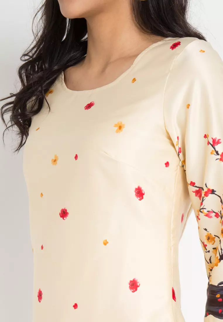 Anne Dress In Cream Floral Print