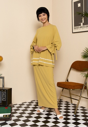 Lubna green Cotton Knit Melati Set 8858BAAFFE7FA9GS_1