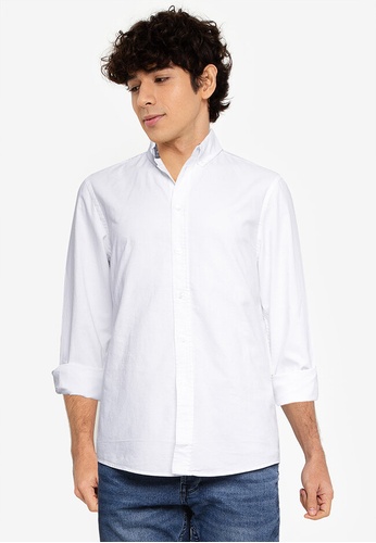 BLEND white Slim Fit Long Sleeves Shirt 96CECAAAB704C7GS_1