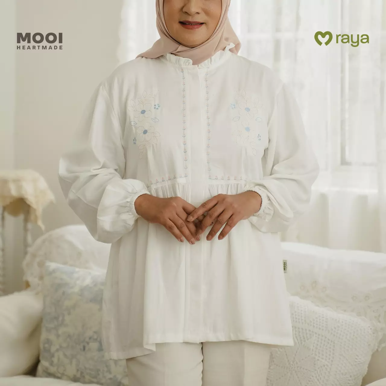 Mooi Tunik Wanita Atasan Wanita Raya Collection Liyana Tunik Adult Basic Series 2026 - Sky Blue