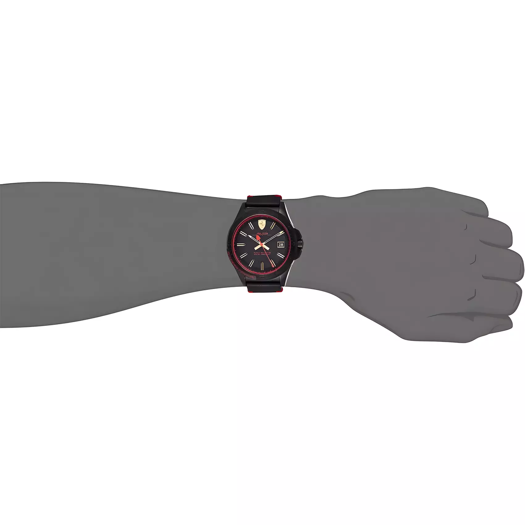 Scuderia Ferrari Pilota - Jam Tangan Quartz Analog Pria - Black Case - Black Leather Strap - 0830460