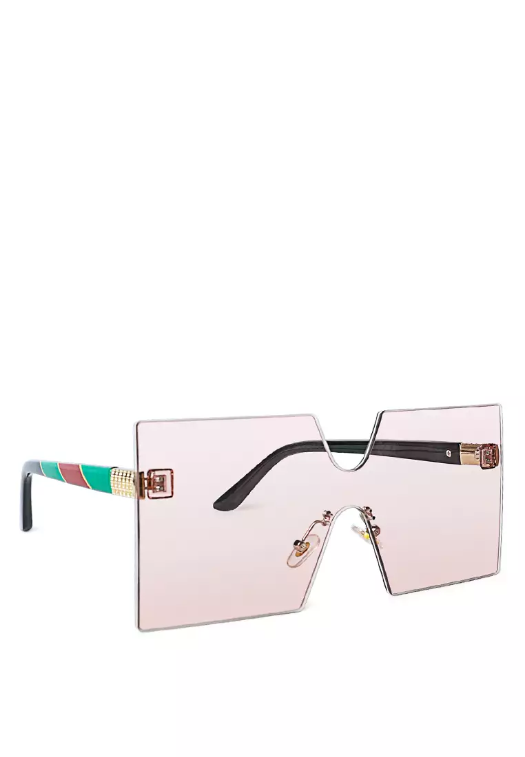 Oversized Ombre Tinted Sunglasses In Light PInk