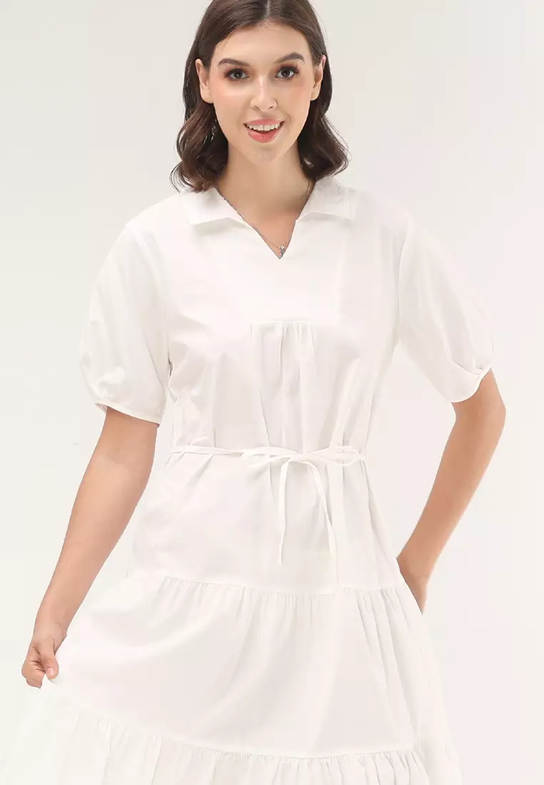 Cotton Poplin Short Sleeve Dress
