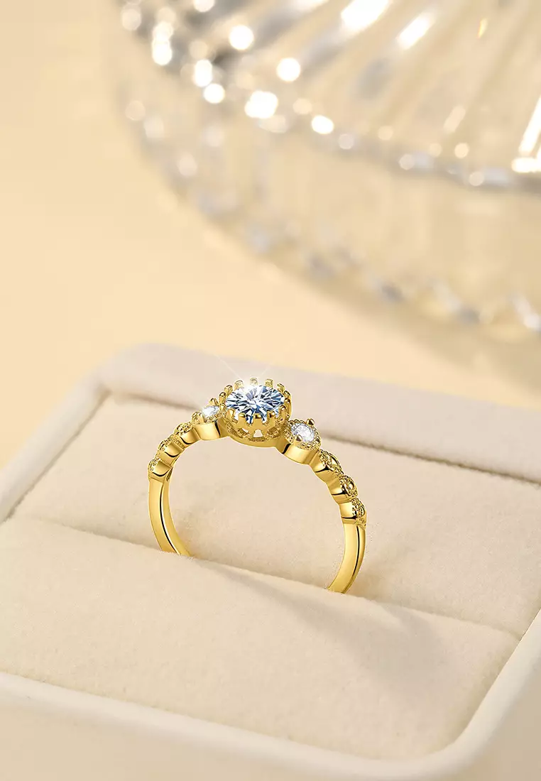 Cincin Wanita Original Berlian Adjustable Size Perhiasan Tunangan Cincin Cewek Fashion Korea Rings gold