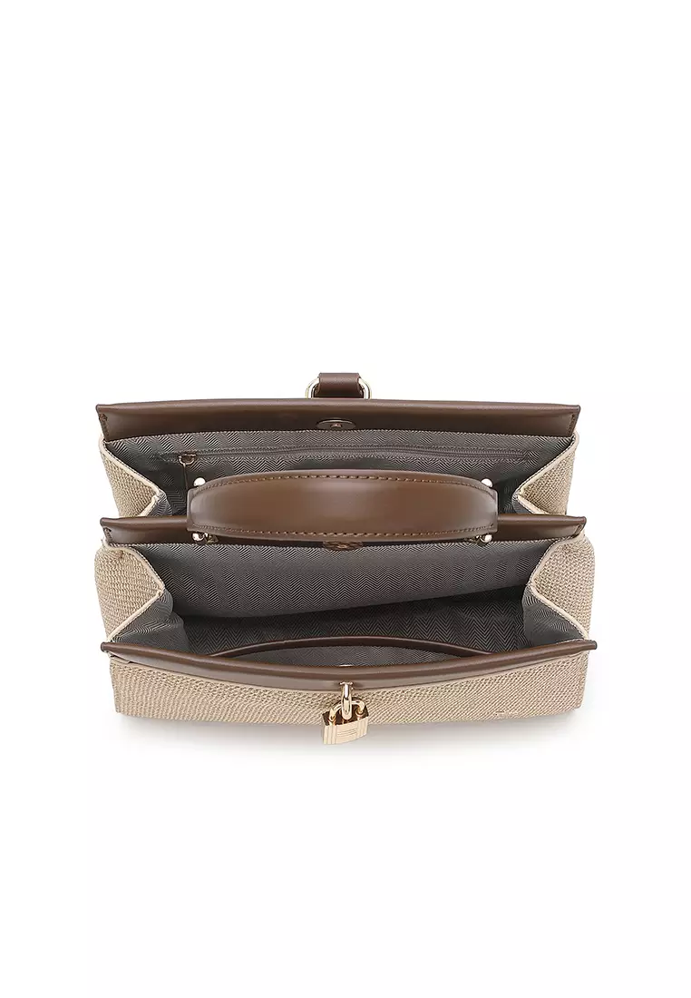 Women's Top Handle Bag / Sling Bag / Crossbody Bag / Shoulder Bag - Khaki / Coffee