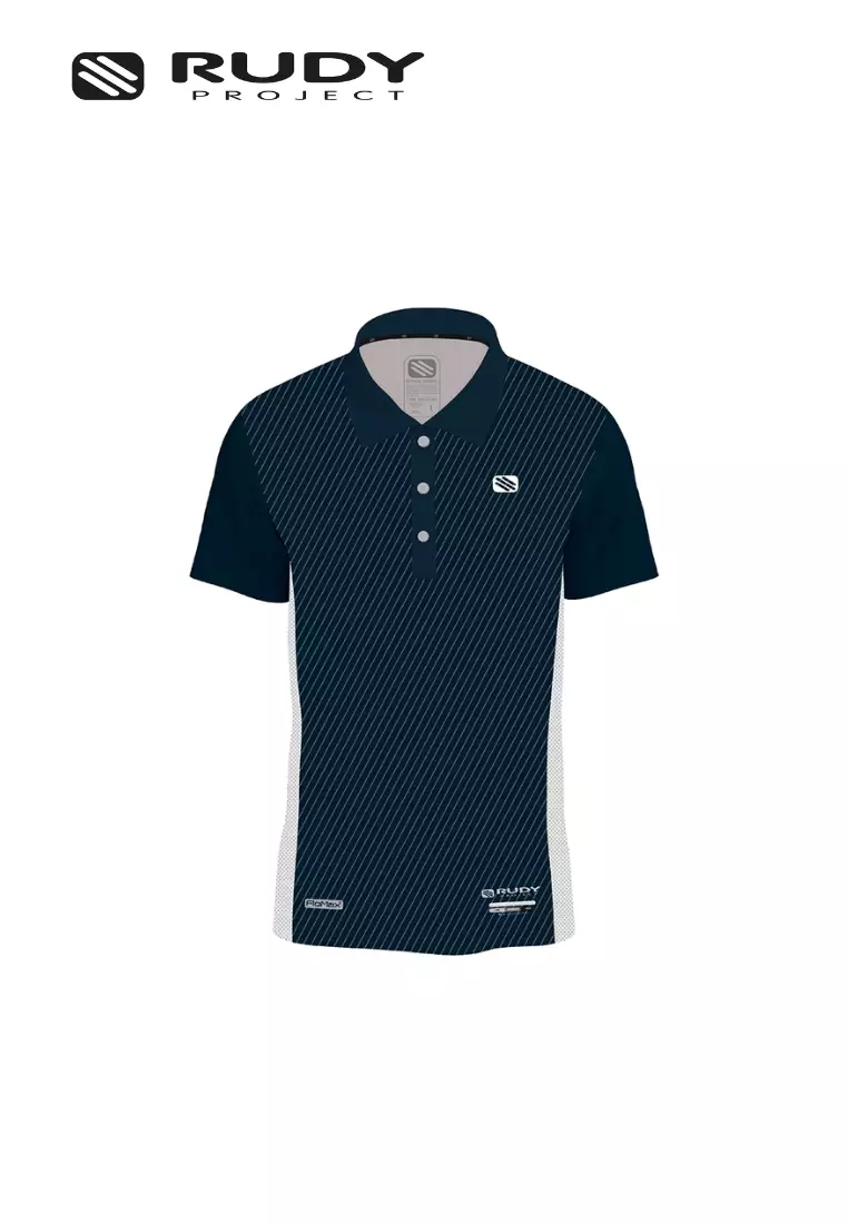 Rudy Project Polo – Blue White | Breathable Performance Shirt