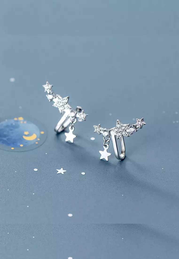 925 Silver Drop Star Ear Cuff JW AR-G5937