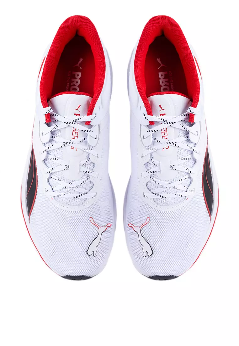 Red puma clearance running shoes