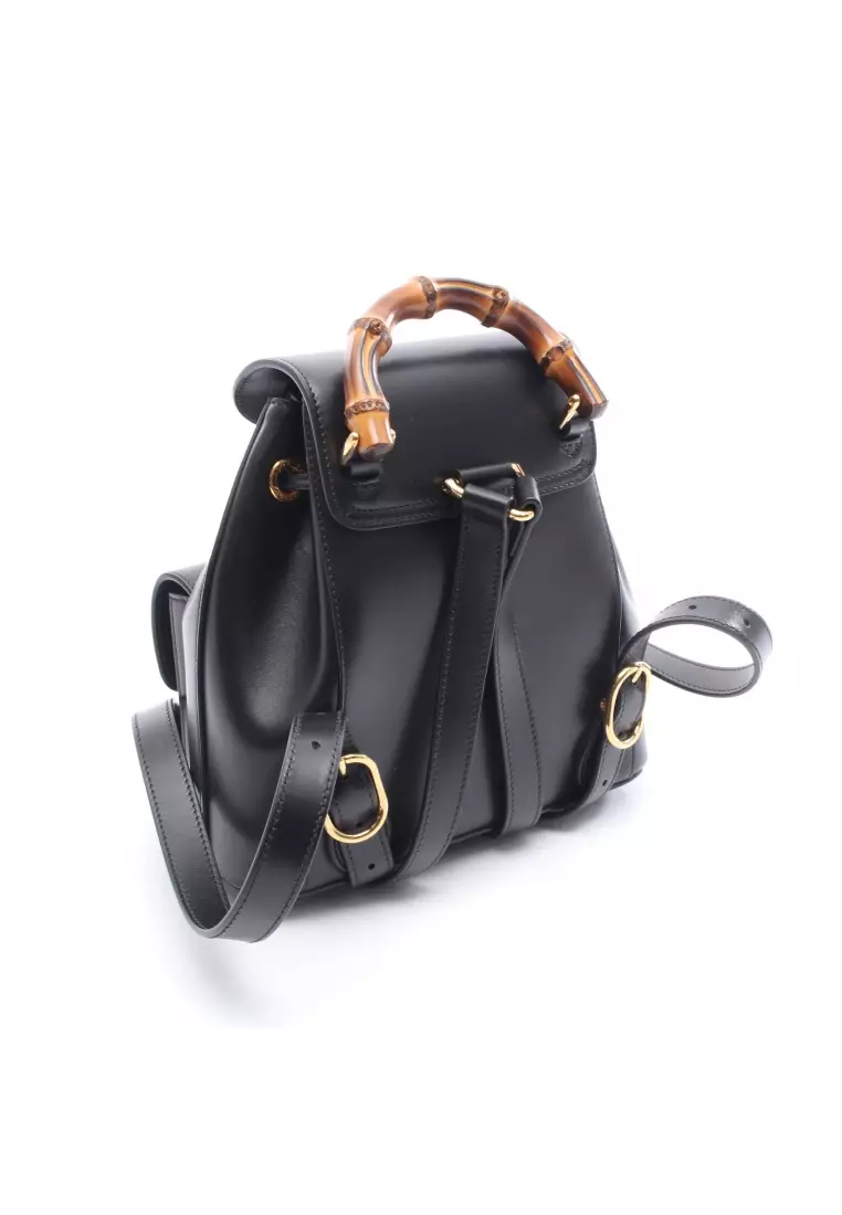 Buy Gucci Pre-Loved Gucci Bamboo Backpack rucksack leather black 2026 ...